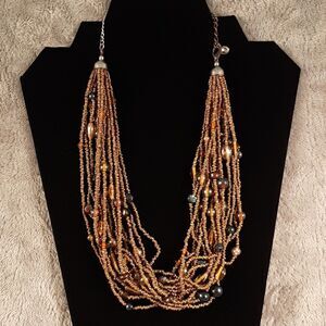 Gold Beaded Layered Necklace